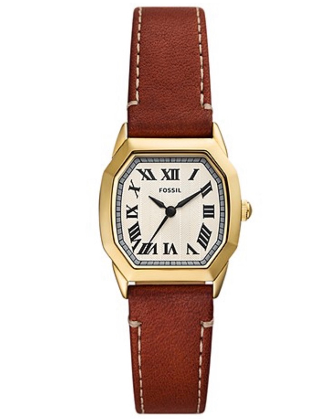 Fossil Women's Harlow Three-Hand Medium Brown Leather Watch 27mm